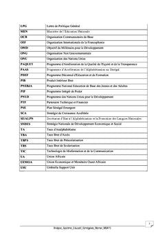 Analyse du systeme educatif au Senegal du pdef au paquet