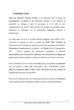 Analyse du systeme educatif au Senegal du pdef au paquet