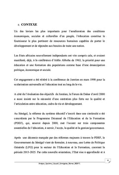 Analyse du systeme educatif au Senegal du pdef au paquet