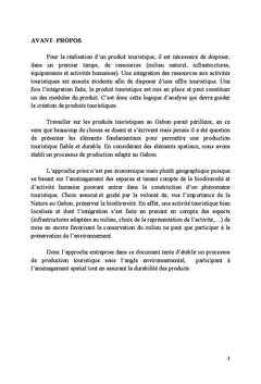 La Production touristique au Gabon