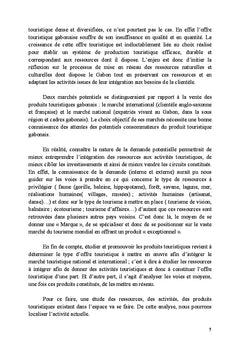 La Production touristique au Gabon