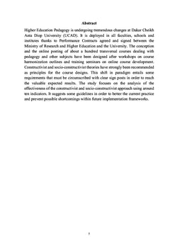 Analyse de l'effectivite de la demarche constructiviste et socioconstructiviste