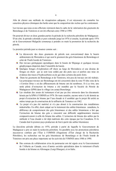 Valorisations des produits petroliers et miniers de Madagascar