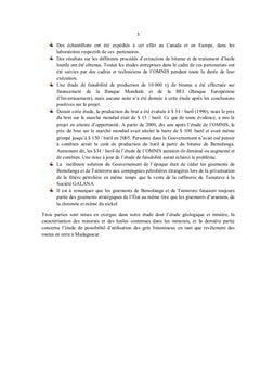 Valorisations des produits petroliers et miniers de Madagascar