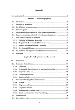 Inhibition de la corrosion du cuivre dans un milieu acide