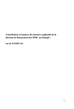 Contribution à l'analyse des facteurs explicatifs de la décision
