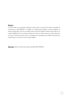 Contribution à l'analyse des facteurs explicatifs de la décision