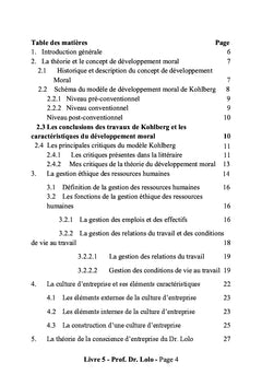 Theorie de Kohlberg versus theorie de la conscience d'entreprise
