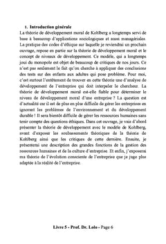 Theorie de Kohlberg versus theorie de la conscience d'entreprise
