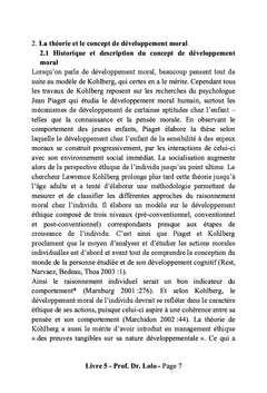 Theorie de Kohlberg versus theorie de la conscience d'entreprise