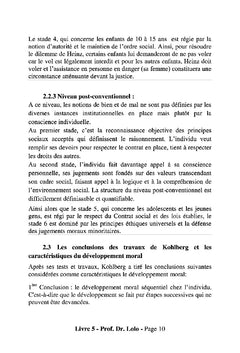 Theorie de Kohlberg versus theorie de la conscience d'entreprise