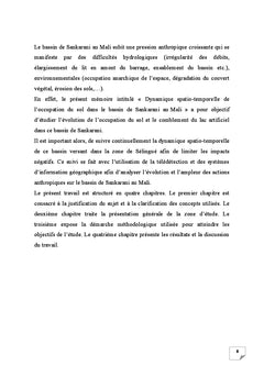 Dynamique spatio-temporelle du bassin versant de Sankarani au Mali