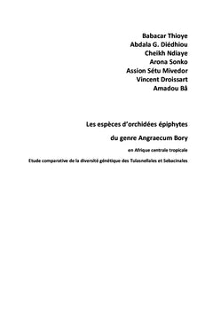 Les espèces d'orchidees epiphytes du genre Angraecum Bory