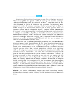 Le taux d'interet et le developpement financier en Tunisie