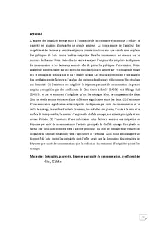 Analyse des inégalités de dépenses de consommation en milieux ruraux