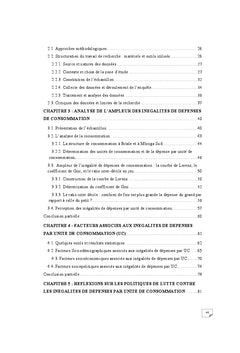 Analyse des inégalités de dépenses de consommation en milieux ruraux
