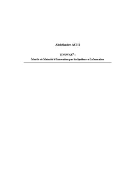 modele de Maturite d'Innovation par les systemes d'Information