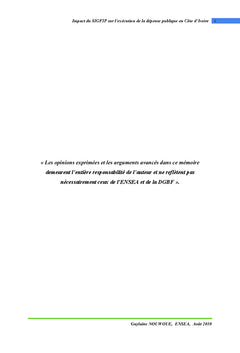 SIGFIP: Impact sur l'exécution de la dépense publique en Côte d'Ivoire