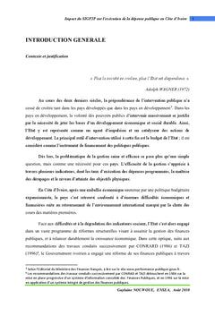 SIGFIP: Impact sur l'exécution de la dépense publique en Côte d'Ivoire