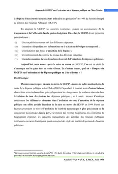SIGFIP: Impact sur l'exécution de la dépense publique en Côte d'Ivoire