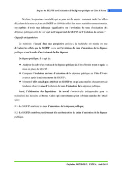 SIGFIP: Impact sur l'exécution de la dépense publique en Côte d'Ivoire