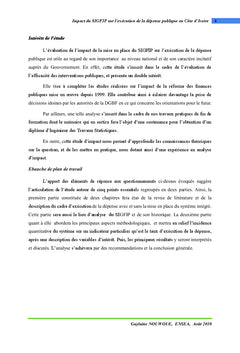SIGFIP: Impact sur l'exécution de la dépense publique en Côte d'Ivoire