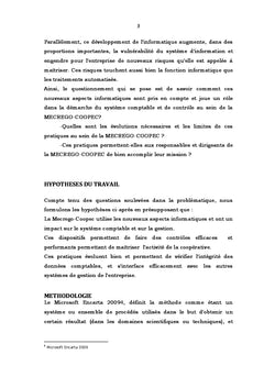Apport NTI dans la gestion d'une cooperative d'epargne et de credit