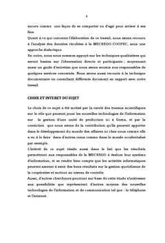 Apport NTI dans la gestion d'une cooperative d'epargne et de credit