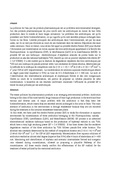 Traitement de la pollution organique en milieu aqueux