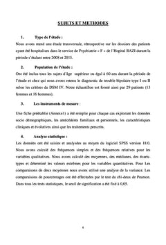 Le trouble bipolaire chez le sujet age: clinique et epidemiologie