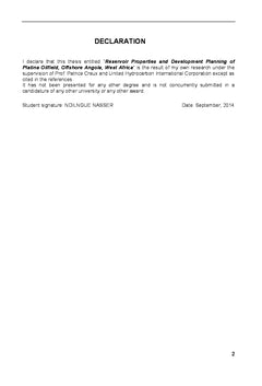 Reservoir Properties and DeveloPMEnt Planning of Platina Oilfield, Offshore Angola, West Africa