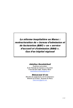 La réforme hospitalière au Maroc