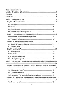 Conception d'un appareil d'analyse thermique simple et différentielle