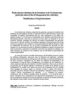 Experimentation et Modelisation