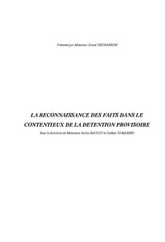 La reconnaissance des faits dans le contentieux