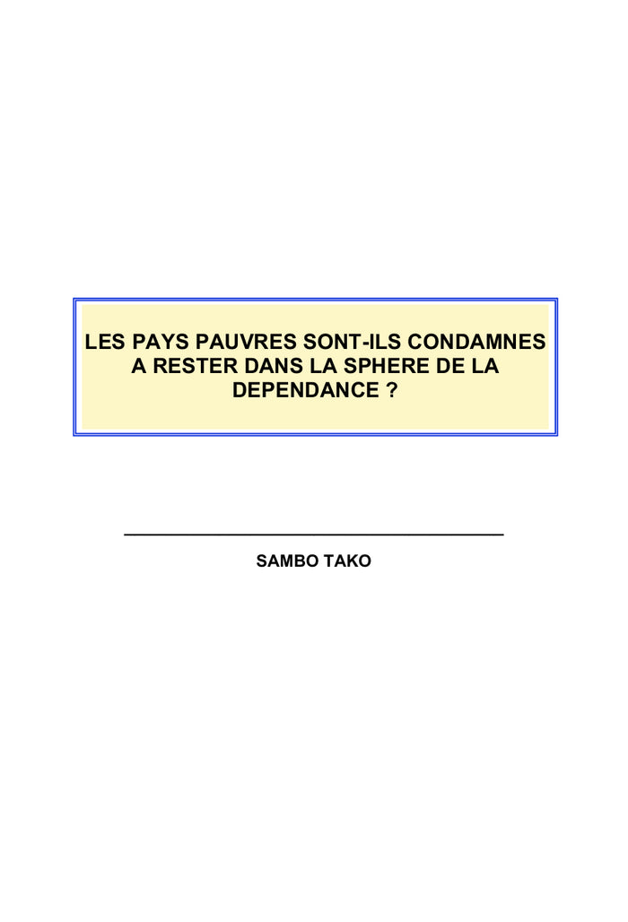 Sortir du sous-développement