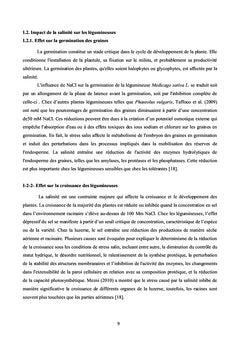 Etude de la Tolérance à la Salinité chez la Luzerne "Medicago"