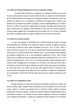 Etude de la Tolérance à la Salinité chez la Luzerne "Medicago"