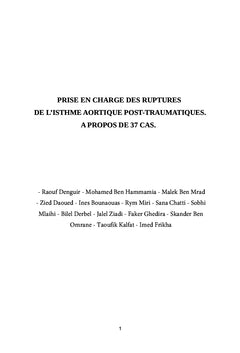 Prise en charge des ruptures de l'isthme aortique post-traumatiques