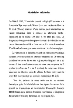 Prise en charge des ruptures de l'isthme aortique post-traumatiques