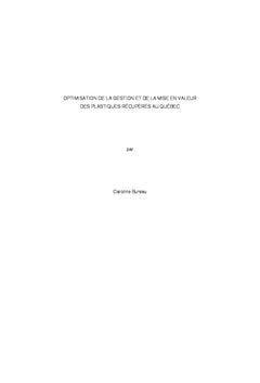 Optimiser la gestion et la mise en valeur des plastiques récupérés