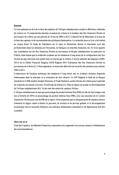 La fuite des capitaux en Afrique du Sud Saharienne: mesure et d'atténu