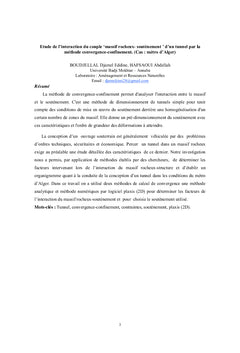 Etude de l'interaction du couple ' massif rocheux- soutènement '