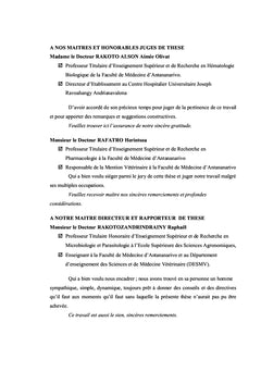 Prévalence de la distomatose