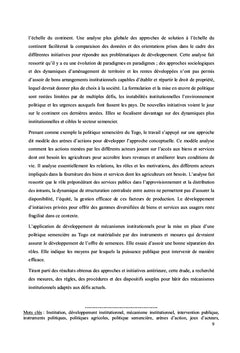 L'amelioration des politiques publiques agricoles