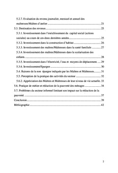 Activites du secteur informel et reduction de la pauvrete A Kankan