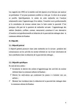 Activites du secteur informel et reduction de la pauvrete A Kankan