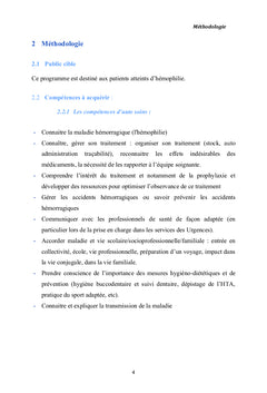 Programme d'éducation thérapeutique du patient atteint d'hémophilie