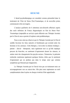 Thérapie Assistée par le Cheval et Etat de Stress Post-Traumatique