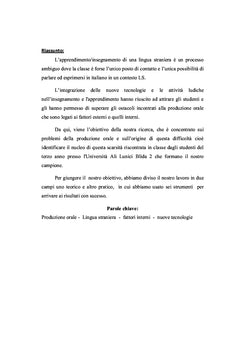 Le difficoltà alla p.orale,il rimedio con le TIC e le attività ludiche